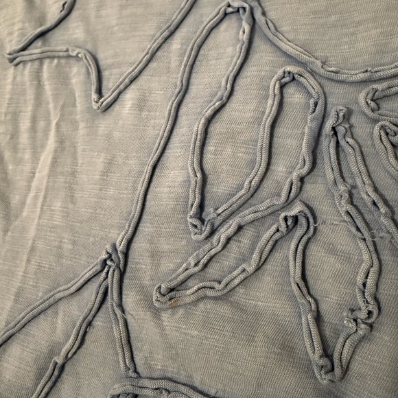 Free People We The Free Blooming Tee Top Dropped Shoulders Blue High - Picture 14 of 14